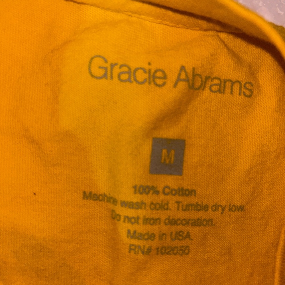 Gracie Abrams Yellow Cotton T-Shirt